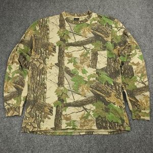 Vintage 90s Realtree Camo T Shirt Mens XL Rattlers Brand Long Sleeve Hunting Tee